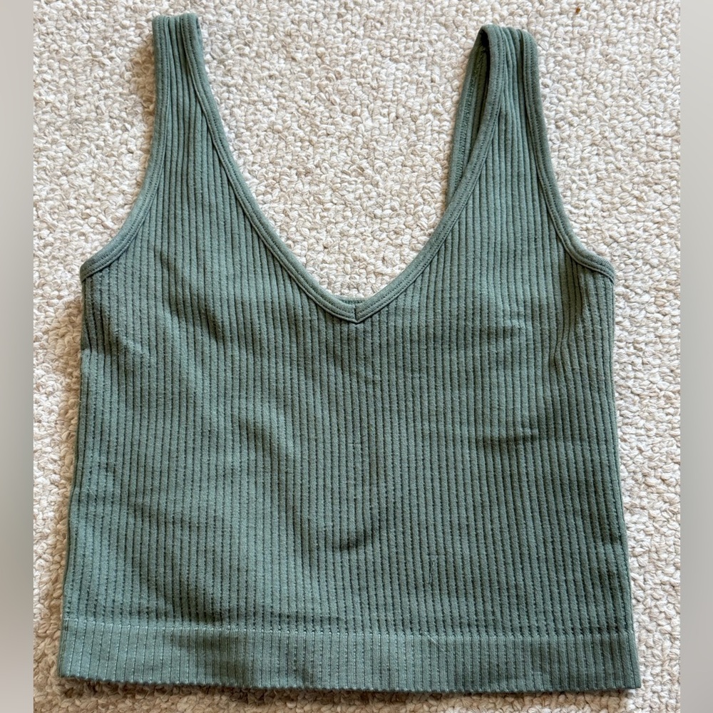 Ribbed Green Tank Top
